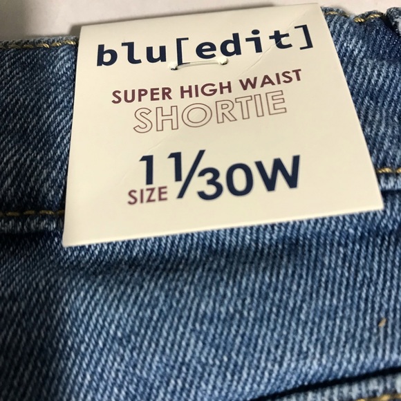 Blu Edit Jean Shorts Super High Rise Shortie - Picture 3 of 6